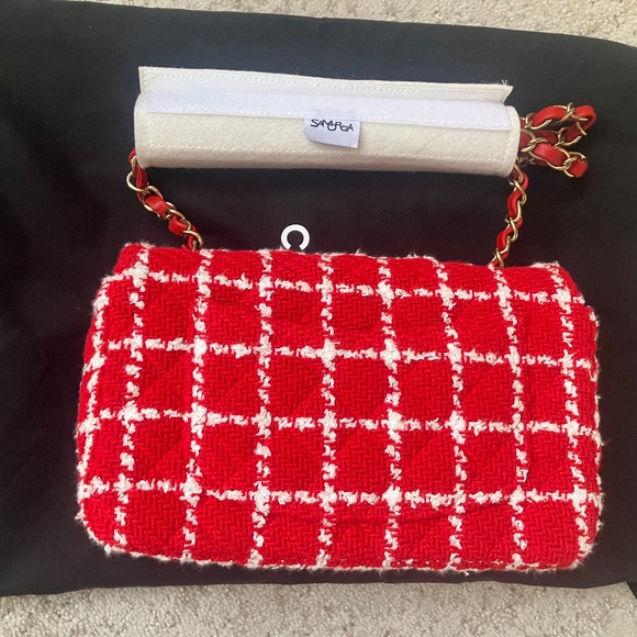 Chanel Mini Rectangle Flap Tweed Red & White Brand New! - Picture 5 of 15